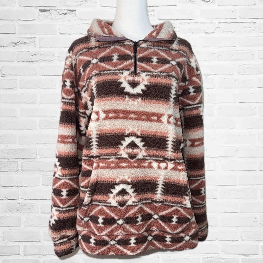 Aztec Patterned Fleece Pullover - image 1
